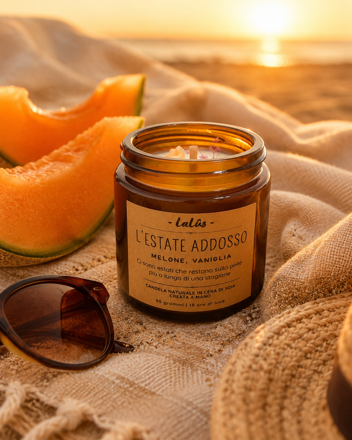 L’Estate Addosso - Melone e vaniglia - LaLûs Naturalmente, Candele